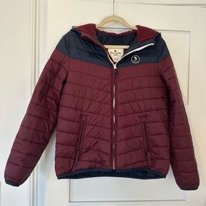 Abercrombie kids Burgundy and navy Puffer Jacket